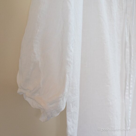 The White Company Tie-Neck 100% Linen Top – White – US 6 - Picture 6 of 15